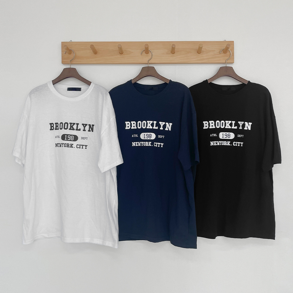 [무료배송][데일리]브루린 반팔티 <br> 티셔츠 오버핏 박시핏 프린팅 라운드넥