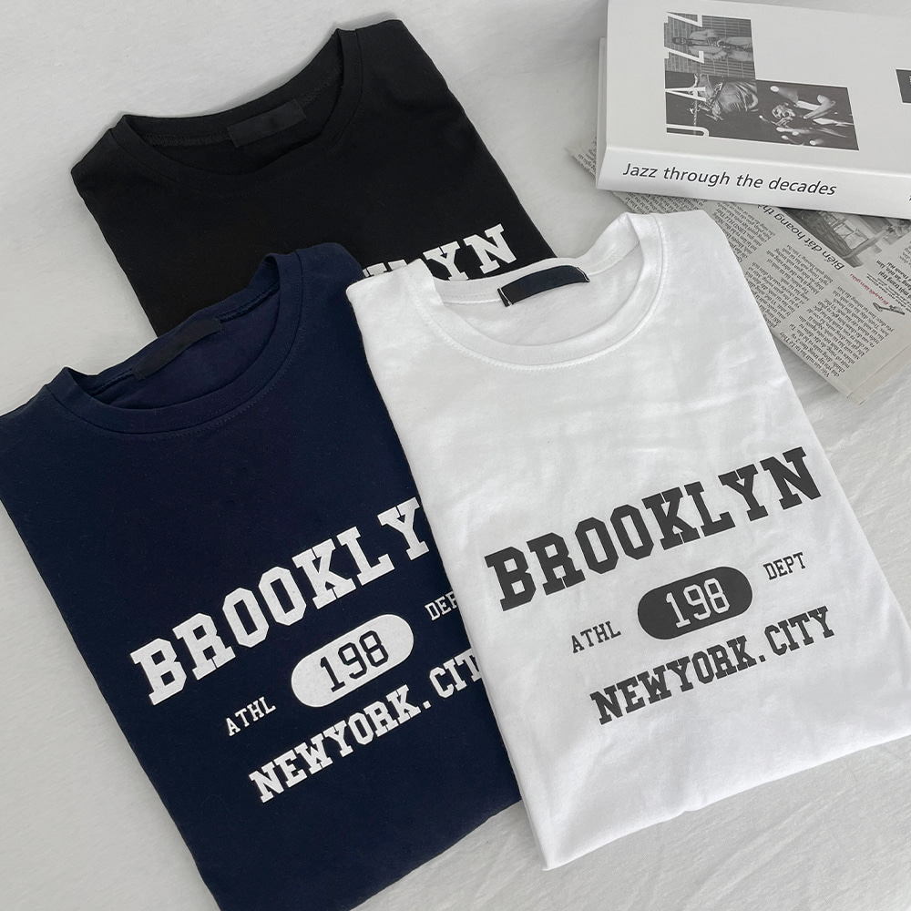 [무료배송][데일리]브루린 반팔티 <br> 티셔츠 오버핏 박시핏 프린팅 라운드넥